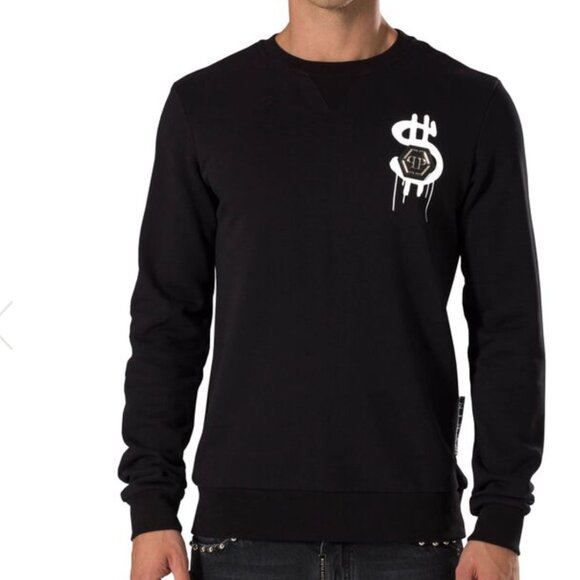 PHILIPP PLEIN x Alec Monopoly Sweatshirt round neck LS "Dollar fly" - Picture 3 of 12